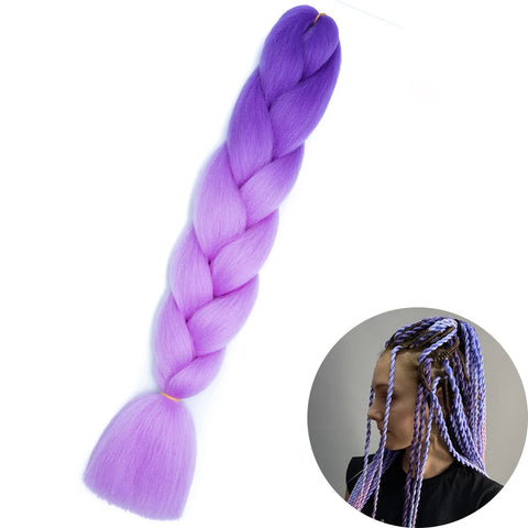 24" Synthetic Yaki Braids Hair - Ombre Kanekalon Jumbo Braid Hair Extensions for Women