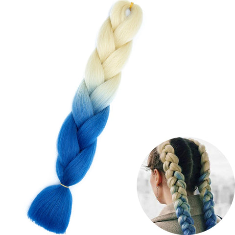 24" Synthetic Yaki Braids Hair - Ombre Kanekalon Jumbo Braid Hair Extensions for Women
