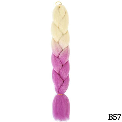 24" Synthetic Yaki Braids Hair - Ombre Kanekalon Jumbo Braid Hair Extensions for Women
