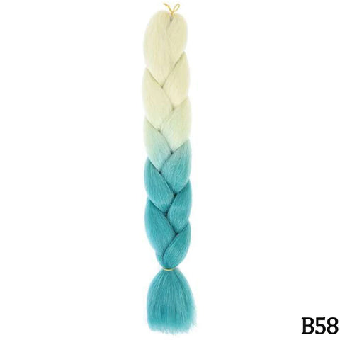 24" Synthetic Yaki Braids Hair - Ombre Kanekalon Jumbo Braid Hair Extensions for Women