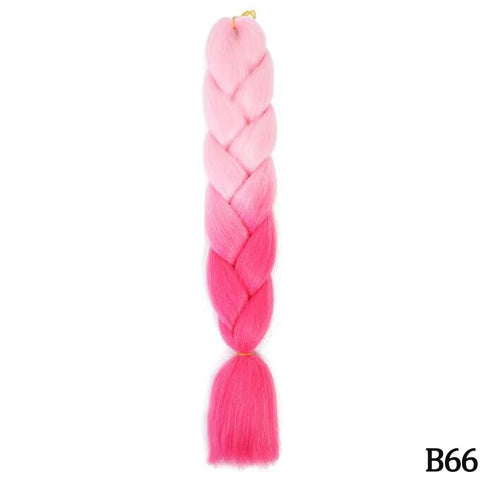 24" Synthetic Yaki Braids Hair - Ombre Kanekalon Jumbo Braid Hair Extensions for Women