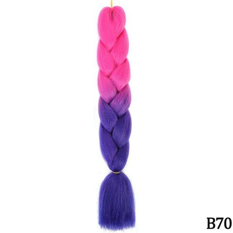 24" Synthetic Yaki Braids Hair - Ombre Kanekalon Jumbo Braid Hair Extensions for Women