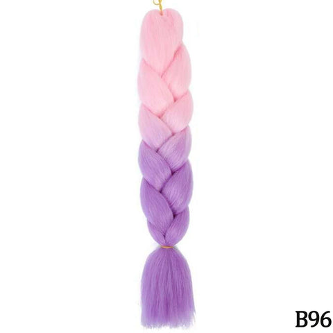 24" Synthetic Yaki Braids Hair - Ombre Kanekalon Jumbo Braid Hair Extensions for Women