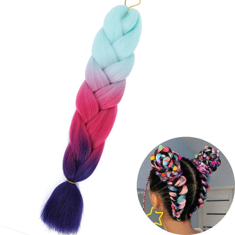 24" Synthetic Yaki Braids Hair - Ombre Kanekalon Jumbo Braid Hair Extensions for Women