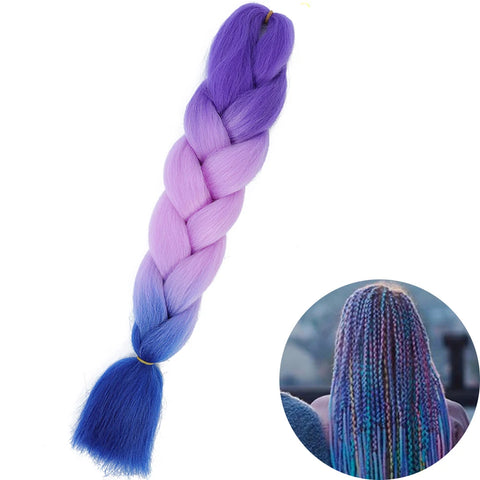 24" Synthetic Yaki Braids Hair - Ombre Kanekalon Jumbo Braid Hair Extensions for Women