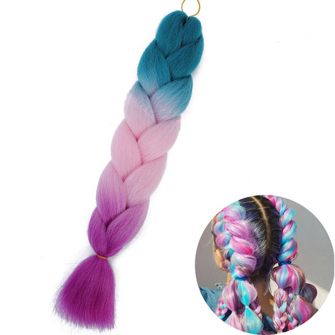 24" Synthetic Yaki Braids Hair - Ombre Kanekalon Jumbo Braid Hair Extensions for Women