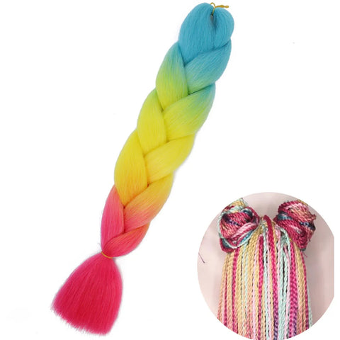 24" Synthetic Yaki Braids Hair - Ombre Kanekalon Jumbo Braid Hair Extensions for Women