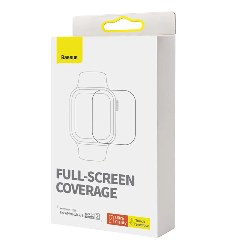 Baseus Hydrogel Screen Protector for Apple Watch 8/7/6/SE/SE2/5/4 - Full Coverage, Soft & Flexible 40/41/44/45mm