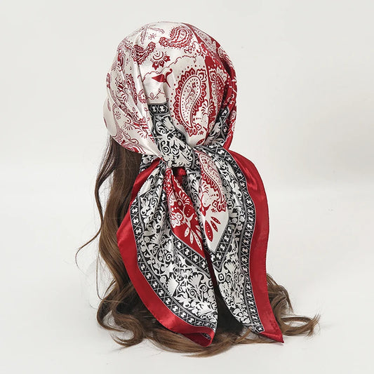 Elegant Satin Square Scarf for Women