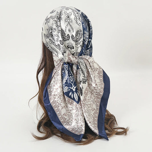 Elegant Satin Square Scarf for Women