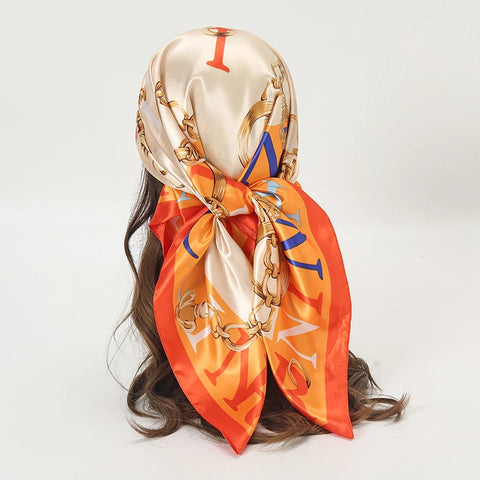 Elegant Satin Square Scarf for Women