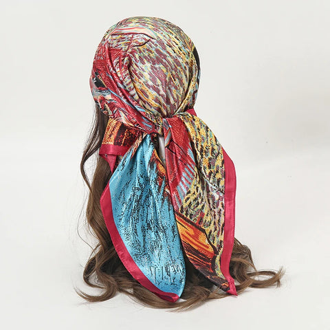 Elegant Satin Square Scarf for Women