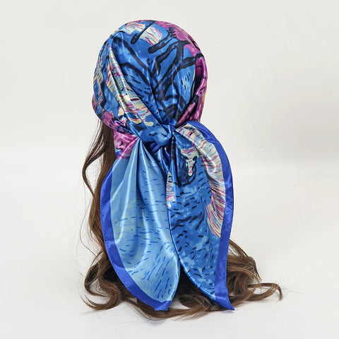 Elegant Satin Square Scarf for Women