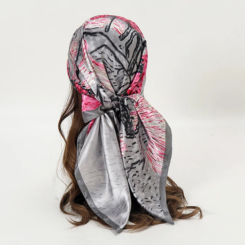 Elegant Satin Square Scarf for Women