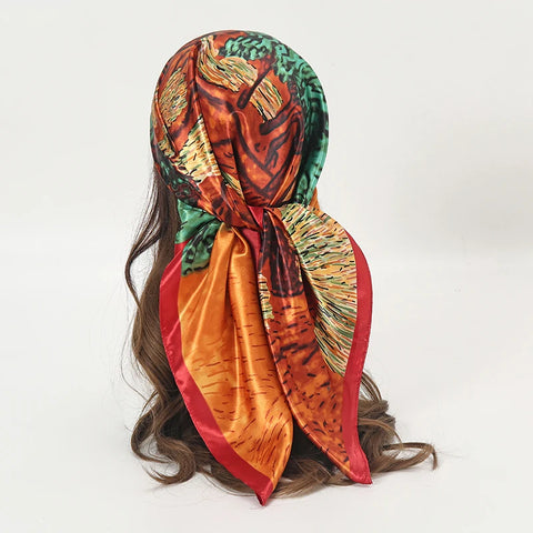 Elegant Satin Square Scarf for Women