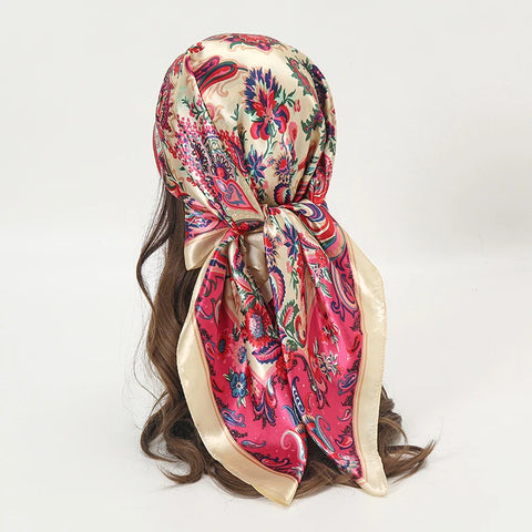 Elegant Satin Square Scarf for Women