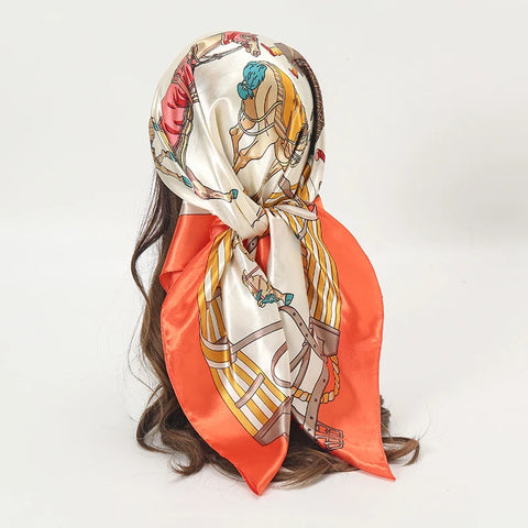Elegant Satin Square Scarf for Women
