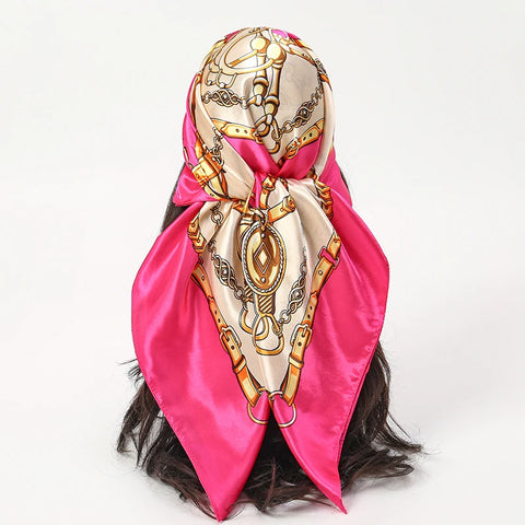 Elegant Satin Square Scarf for Women
