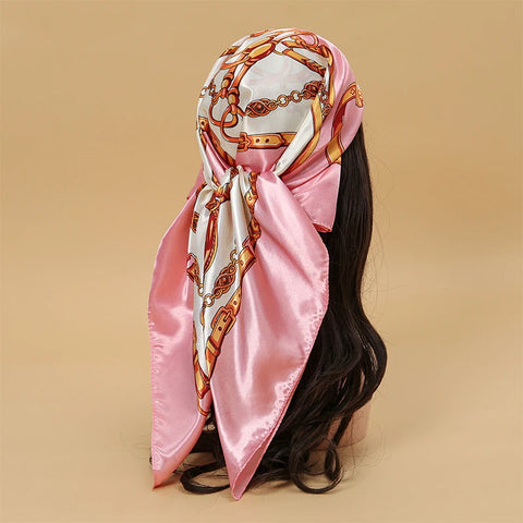 Elegant Satin Square Scarf for Women