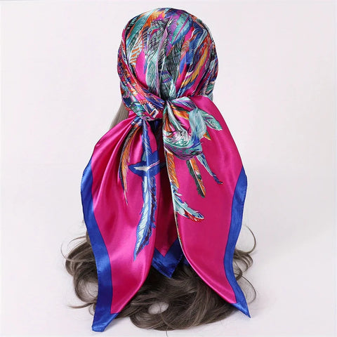 Elegant Satin Square Scarf for Women