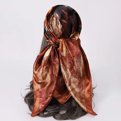 Elegant Satin Square Scarf for Women