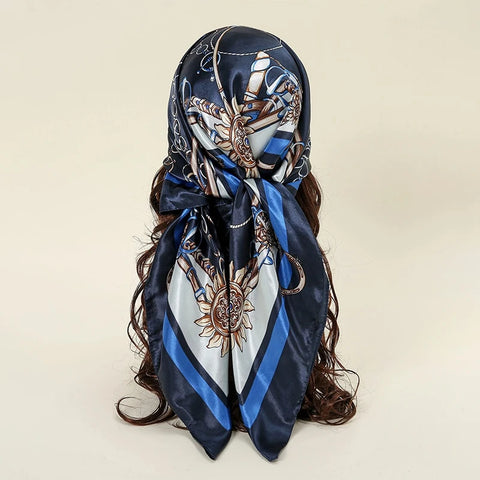 Elegant Satin Square Scarf for Women