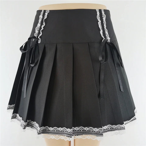 Harajuku Punk Gothic Zwarte Minirok met Hoge Taille voor Vrouwen