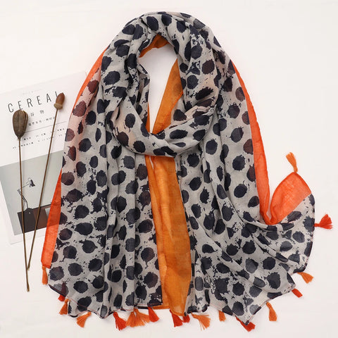 Luxury Cotton Scarf for Women - Large Shawl & Hijab