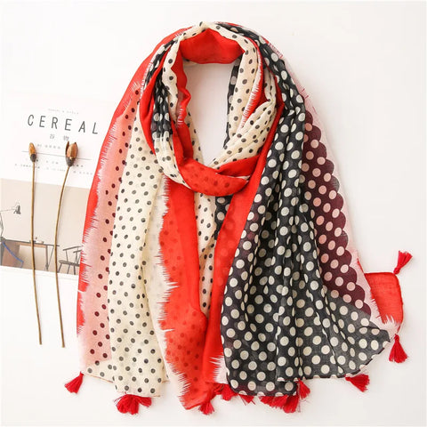 Luxury Cotton Scarf for Women - Large Shawl & Hijab