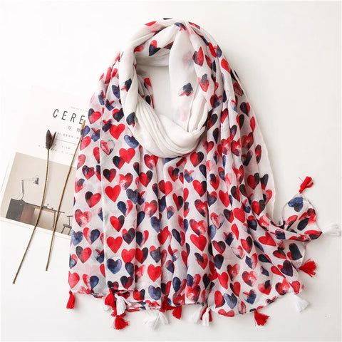 Luxury Cotton Scarf for Women - Large Shawl & Hijab