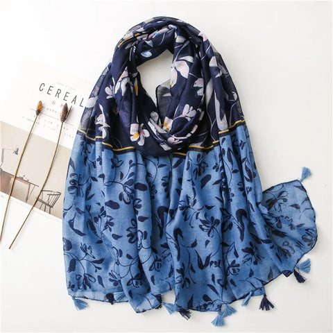 Luxury Cotton Scarf for Women - Large Shawl & Hijab