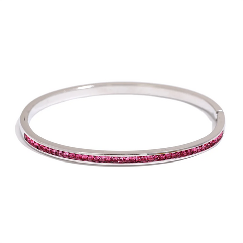 Yhpup Colorful Cubic Zirconia Stainless Steel Bracelet for Women - Luxury Fashion Jewelry