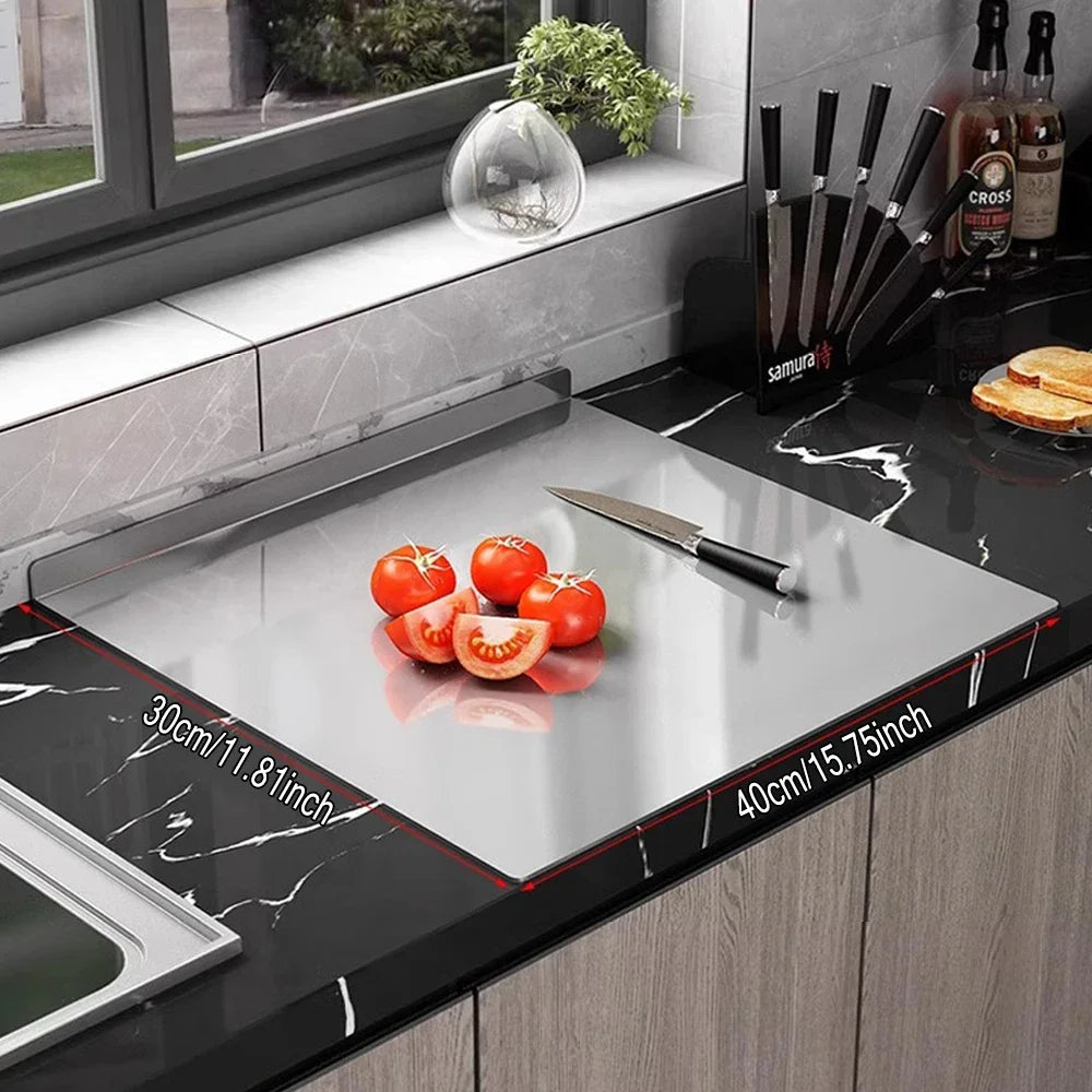 Premium snijplank van roestvrij staal - Groot, gemakkelijk schoon te maken, multifunctioneel snijoppervlak voor fruit, groenten en meer