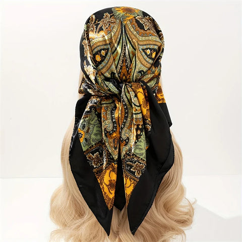 Elegant Satin Square Scarf for Women