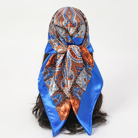 Elegant Satin Square Scarf for Women