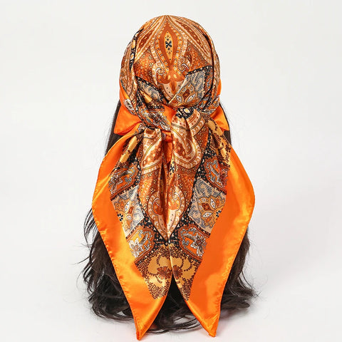 Elegant Satin Square Scarf for Women