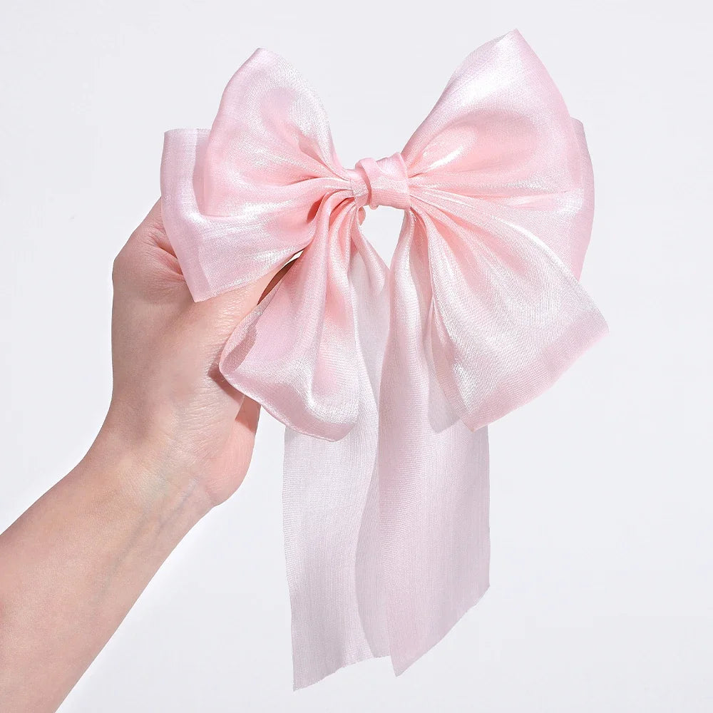 1 STUKS Meisjes Blauw Roze Grote Strik Lint Haarspeld - Elegante Lente Zomer Haaraccessoires 