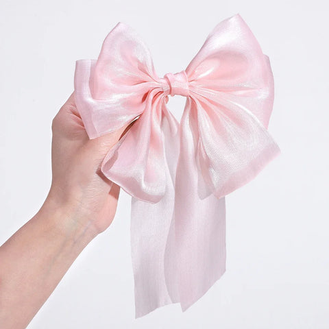 1 STUKS Meisjes Blauw Roze Grote Strik Lint Haarspeld - Elegante Lente Zomer Haaraccessoires 