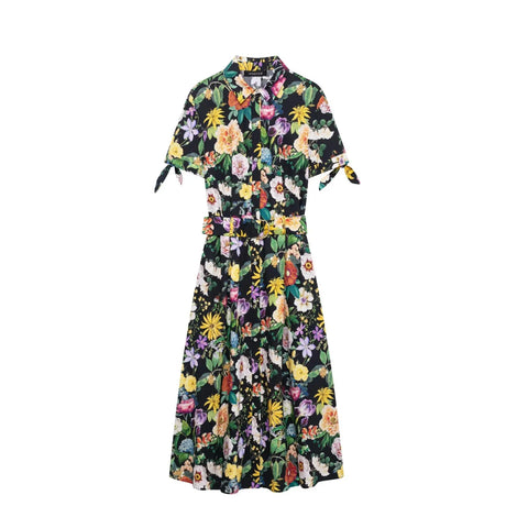 TRAF Floral Print Midi Dress for Women
