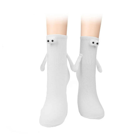 Funny Adult Socks - Magnetic Hand in Hand Solid Color Cartoon Couple Socks for Holidays