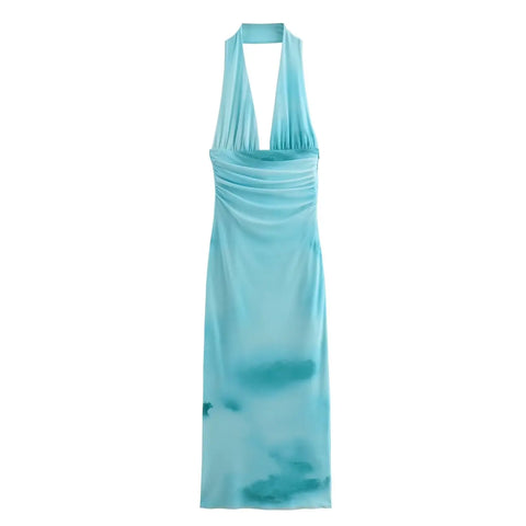 TFMLN 2024 Dames Zomer Slanke Tie-dye Gradiënt Jurk
