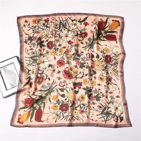 Luxury Floral Silk Scarves for Women