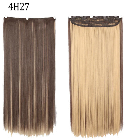 Long Straight Hairstyle 5 Clip Natural Hair Extension