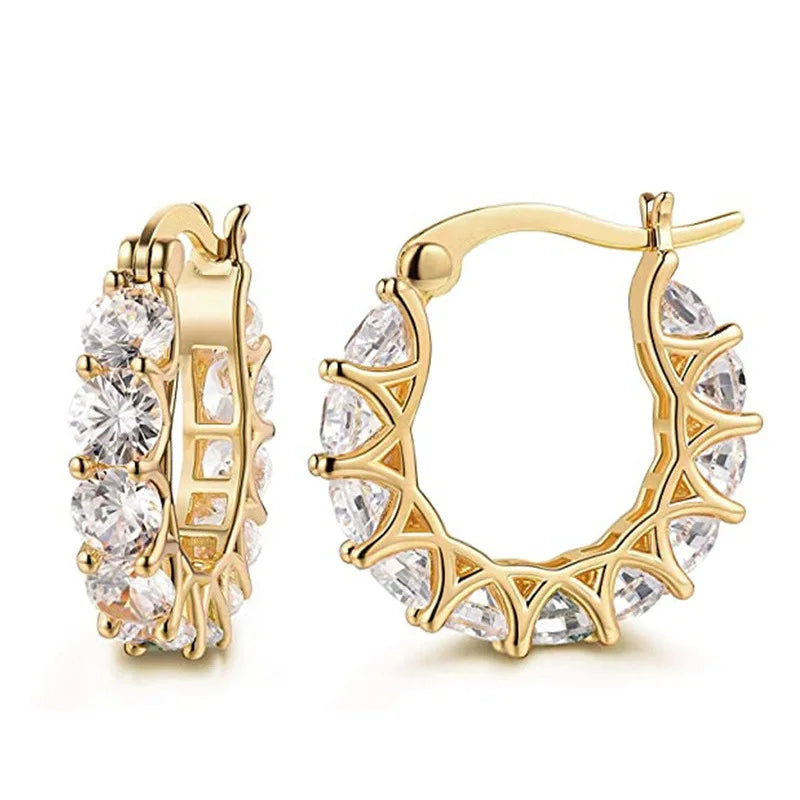IOGOU D Moissanite Huggie Hoop Earrings