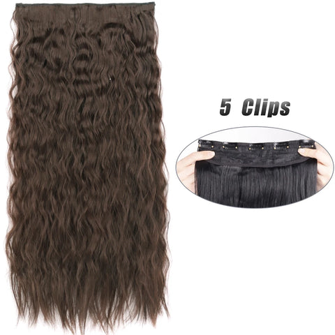 Synthetic 5 Clip In Hair Extensions 80CM - Long Straight Hairpiece
