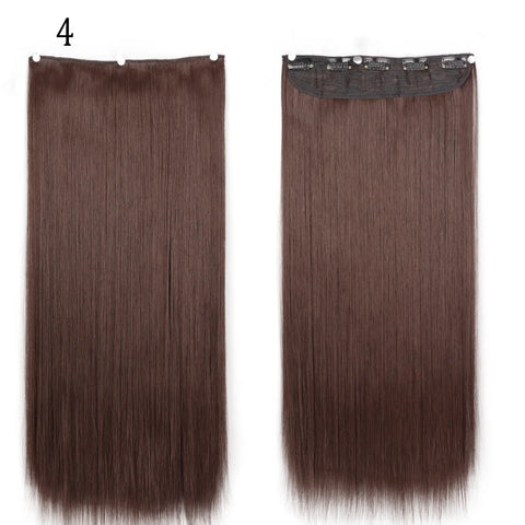 Long Straight Hairstyle 5 Clip Natural Hair Extension