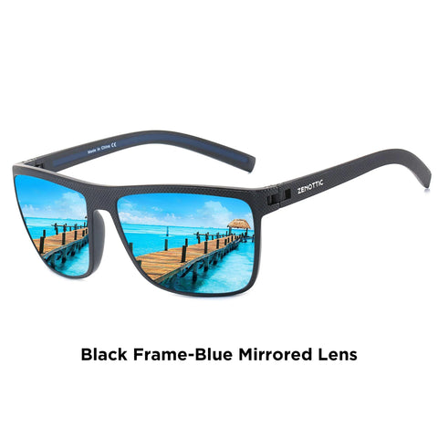 ZENOTTIC Retro Vierkante Gepolariseerde Zonnebril – Ultralichte TR90 UV400 Unisex Zonnebrillen