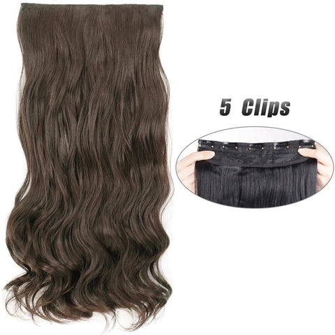 Synthetic 5 Clip In Hair Extensions 80CM - Long Straight Hairpiece