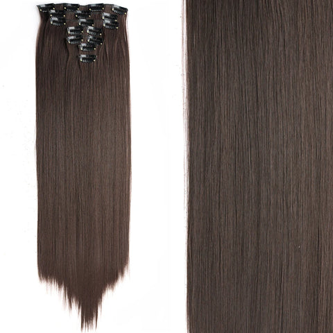 22-Inch Long Straight Wavy Hair Extensions Set