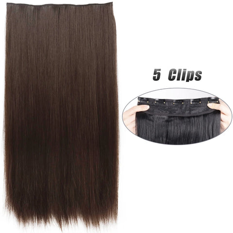 Long Wavy 5 Clip In Hair Extensions - Black Blonde Mix